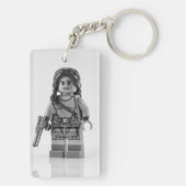 "Sleek Rectangle Keychain – Minimalist Design with (achterkant)