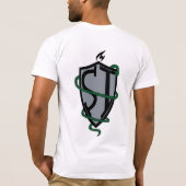 "Sleek Serpent Shield T-Shirt Design" (Dos)