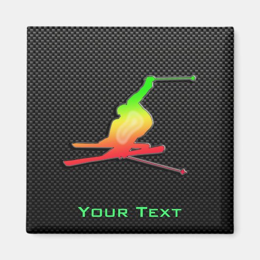 Sleek Snow Skiing Magneet (Voorkant)