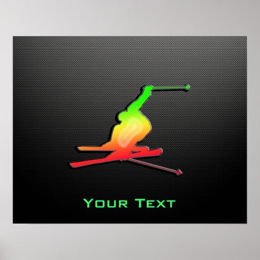 Sleek Snow Skiing Poster (Voorkant)
