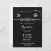 Sleek Sports Voiture Anniversaire Invitation (Devant)
