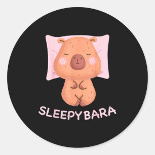 Sleeng Capybara Pyjama Nachthemd Slaapbont Knaagdi Ronde Sticker