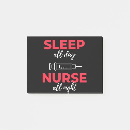 Sleep All Day Nurse All Night Post-it® Notes (Voorkant)