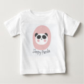 Sleep Panda imprimé moderne blanc bébé T-shirt (Devant)