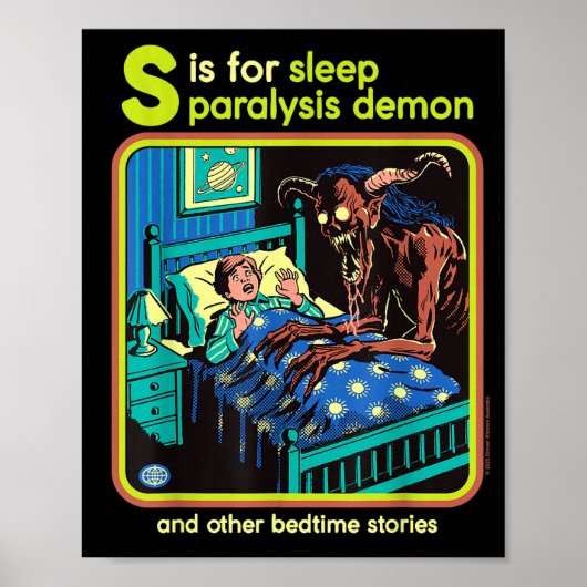 Sleep Paralysis Demon Sarcastic Retro Funny Adult Poster (Voorkant)