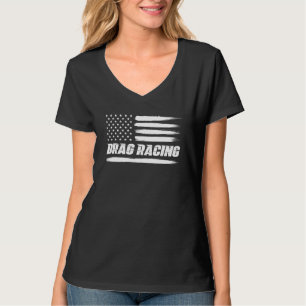 Sleep racistische Amerikaanse vlag naar racebus me T-shirt