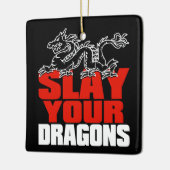 SLEEP UW DRAGONS, cadeau voor fans van Jordan Pete Keramisch Ornament (Links)