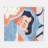 Sleepachtige dag fleece deken (Voorkant (Horizontaal))