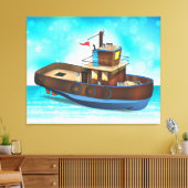 Sleepboot Canvas Afdruk (Insitu (Woonkamer))