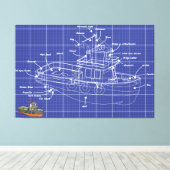 Sleepboot Canvas Afdruk (Insitu (Houten vloer))