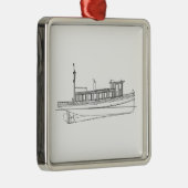  sleepboot metalen ornament (Rechts)