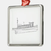  sleepboot metalen ornament (Links)