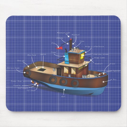Sleepboot Muismat (Voorkant)