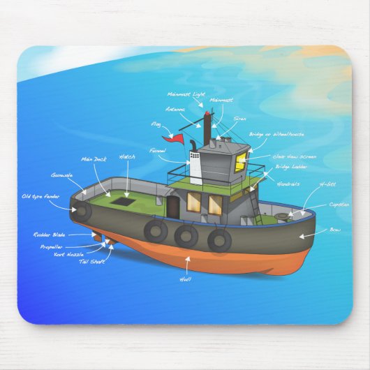 Sleepboot Muismat (Voorkant)