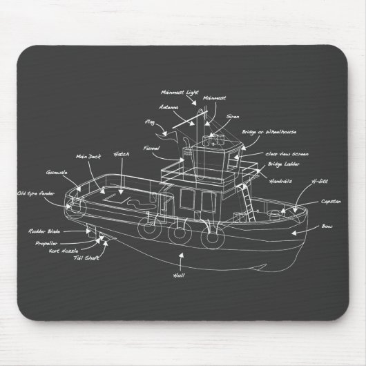 Sleepboot Muismat (Voorkant)