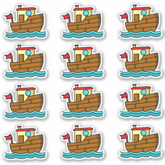 Sleepboot Schattig Sticker (Voorkant)