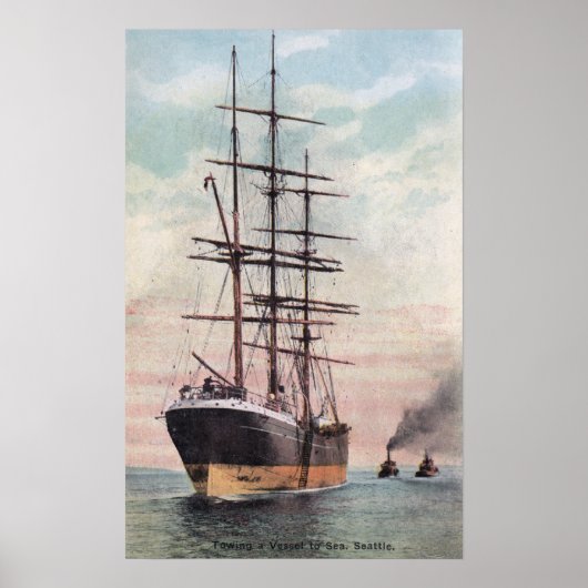 Sleepboten Een schip naar Zee slepen Poster (Voorkant)