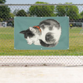 SLEEPENDE CAT JAPANESE WOODBLOCK PRINT Banner (Insitu)