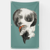 SLEEPENDE CAT JAPANESE WOODBLOCK PRINT Banner (Verticaal)