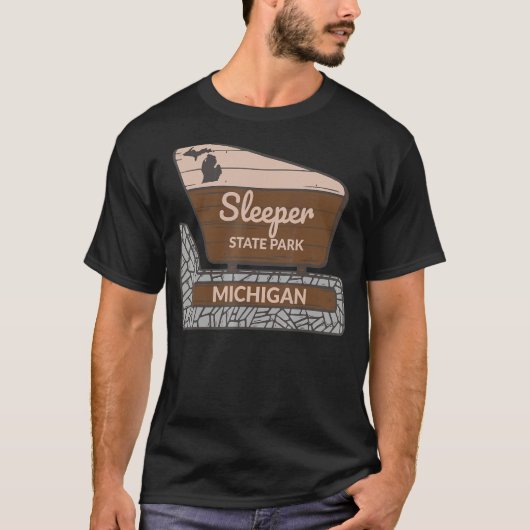 Sleeper State Park Michigan MI Welkomstteken Vacat T-shirt (Voorkant)