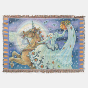 SLEEPHOLLOW, UNICORN THROW BLANKET Blue Deken