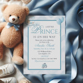 Sleeping Baby On Moon Blue Watercolor Baby Shower Kaart