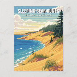 Sleeping Beer Dunes Michigan Reizen Briefkaart