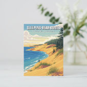 Sleeping Beer Dunes Michigan Reizen Briefkaart (Staand voorkant)