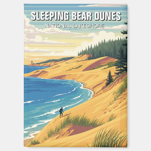Sleeping Beer Dunes Michigan Reizen Magneet (Voorkant)