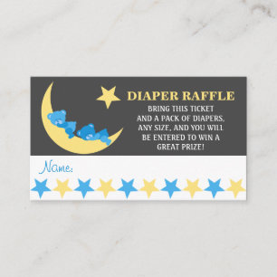 Sleeping Boy Teddy bears Diaper Raffle Tickets Informatiekaartje