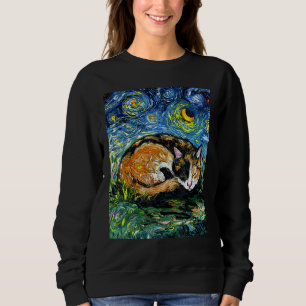Sleeping Calico Cat Sterrennacht Animal Pet Art be Trui