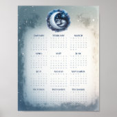 Sleeping Cat on the Moon 2026 Calendar Dreamy Poster (Voorkant)