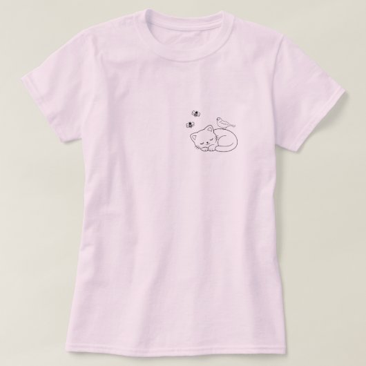 Sleeping Cat Simple T-shirt (Design voorkant)