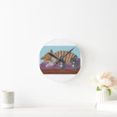 Sleeping Cat with Sneaky Mice Throw Pillow Ronde Klok (Huis)