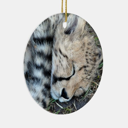 Sleeping Cheetah Cub Foto Keramisch Ornament (Rechts)