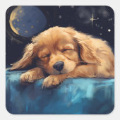 Sleeping Dog Vierkante Sticker (Voorkant)