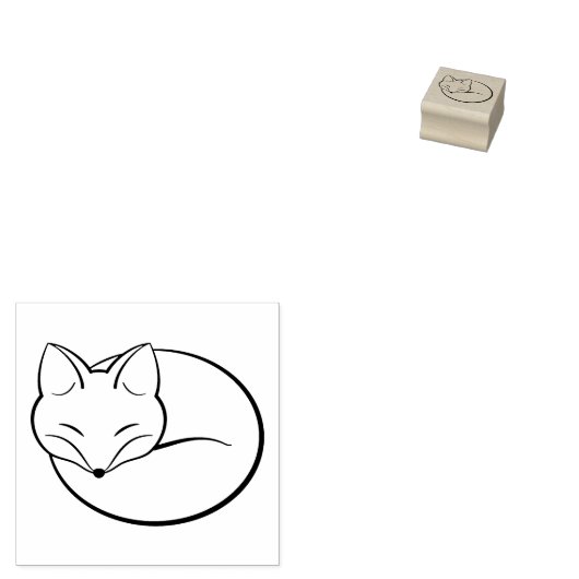 Sleeping Fox 2 Rubberstempel (Gestempeld)