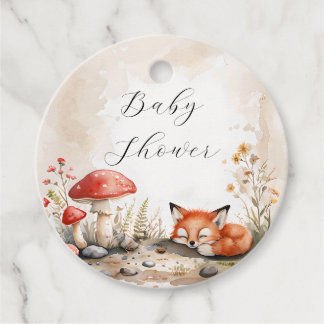 Sleeping Fox Baby shower Favoriet Tags Bedankjes Labels