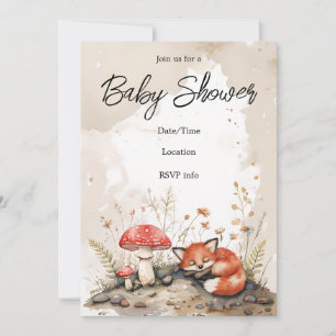 Sleeping Fox Baby shower Uitnodiging