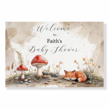 Sleeping Fox Baby shower Welkomstbord