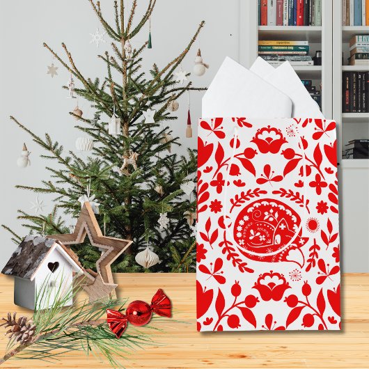 Sleeping Fox Folk Art Gift Bag Medium Cadeauzakje