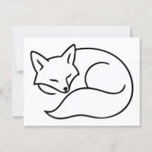 Sleeping Fox Illustration – Minimalist Line Art