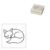 Sleeping Fox Line Art – Minimal Animal Ilustration Rubberstempel (Gestempeld)