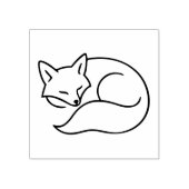 Sleeping Fox Line Art – Minimal Animal Ilustration Rubberstempel (Afrduk)
