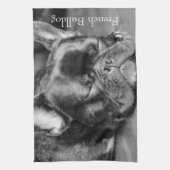 Sleeping French Bulldog Theedoek (Verticaal)