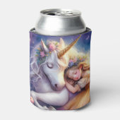Sleeping Girl Unicorn Dreamscape Blikjeskoeler (Blikje Voorkant)