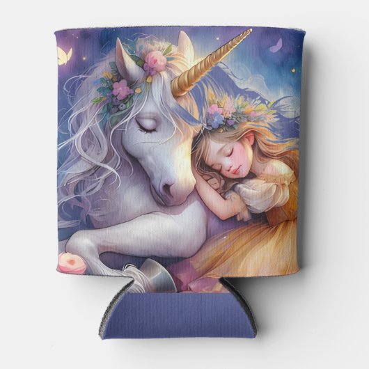 Sleeping Girl Unicorn Dreamscape Blikjeskoeler (Voorkant)
