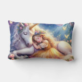 Sleeping Girl Unicorn Dreamscape Kussen (Achterkant)