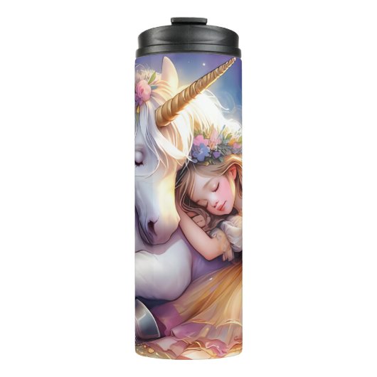 Sleeping Girl Unicorn Dreamscape Thermosbeker (Voorkant)