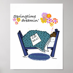 Sleeping Groundhog Dromen van de lente Poster